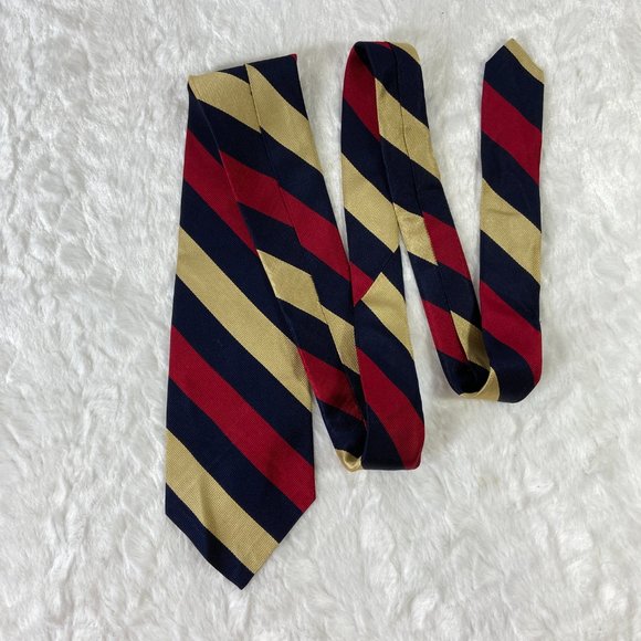 Vintage Robert Talbott Rutlands Handsewn Silk made in USA Wide Stripe - Picture 1 of 4